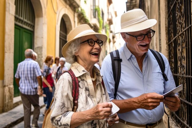 Tecnología para la Vida TXLV - MicroMagazine de FUNTESO, Fundación Tecnología Social en la imagen destaca una pareja de personas senior de turismo por una ciudad