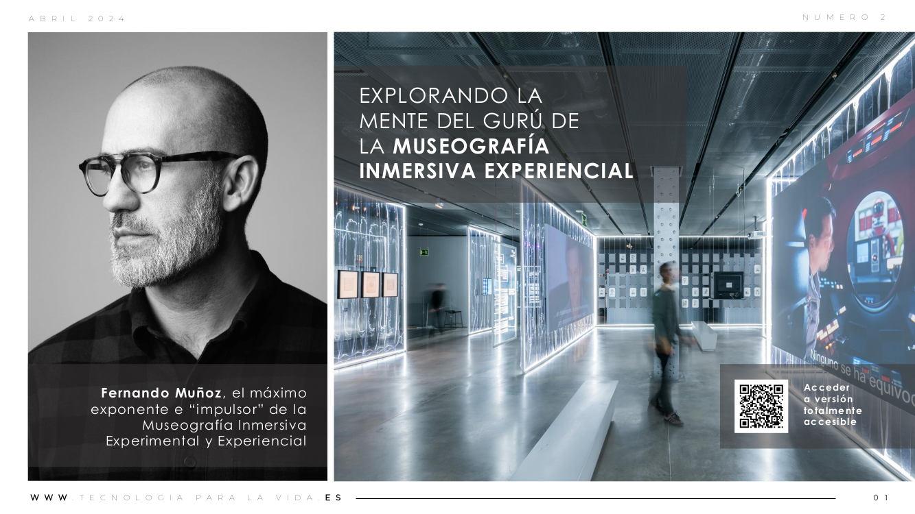 Tecnología para la Vida TXLV - MicroMagazine de FUNTESO, Fundación Tecnología Social | Fernando Muñoz y Smart & Green Design Imagen de la portada del segundo número del MicroMagazine de FUNTESO, Fundación Tecnología Social, Tecnología para la Vida TXLV, destacando en la misma la imagen de Fernando Muñoz, CEO de Smart & Green Design, junto a la imagen de una de sus exposiciones más célebres. Un perfil socioprofesional multidisciplinar y transgresor, siempre vinculado al mundo de la cultura, la educación digital y los nuevos formatos habitacionales urbanos